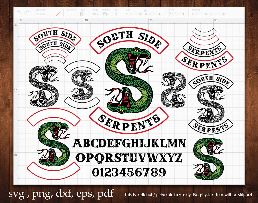 Southside Alphabet Svg Silhouette Stickers Southside Snake Etsy
