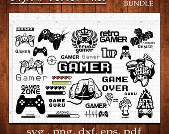 Legend of Games Bundle Svg Silhouette Stickers Retro Vector Cut Decal ...