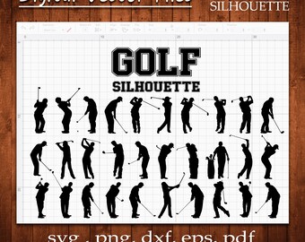 Golf Silhouette Svg Bundle Golf Club Sport Stickers Golfer Player Vector Cut Decal Sports Gift Files Clipart Png Dxf Eps Pdf Cameo Cricut