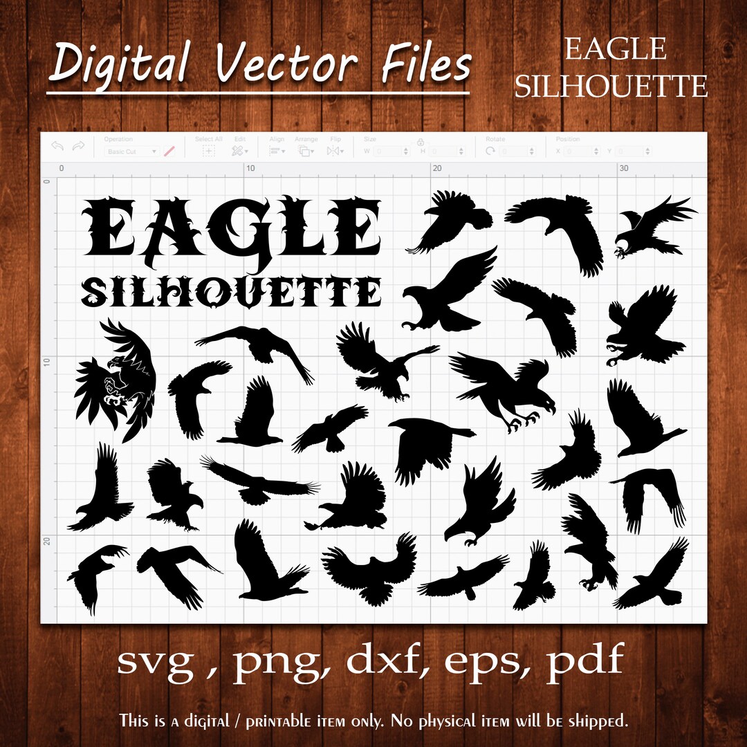 Eagle Silhouette Svg Bundle Bird Eagles Stickers Fierce Eagle Vector ...