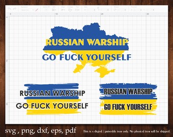 Warship Go F Yourself Svg Bundle Ukraine Sticker Stand With Ukraine Vector Cut Decal Gift File Clipart Png Dxf Eps Pdf Cameo Cricut