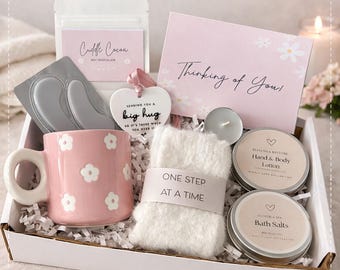 Hug in a Box – One Step At A Time Care Package For Her, Get Well Soon, Thinking of You Comfort Box