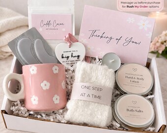 Hug in a Box – One Step At A Time Care Package For Her, Get Well Soon, Thinking of You Comfort Box