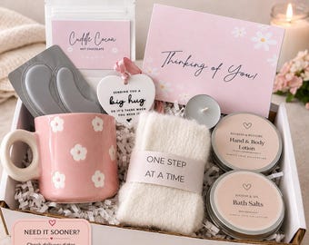 Hug in a Box – One Step At A Time Care Package For Her, Get Well Soon, Thinking of You Comfort Box