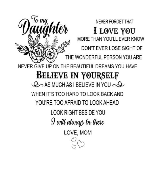 To My Daughter Never Forget I Love You More Than Youll Ever | Etsy