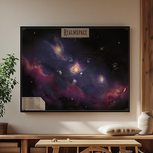 Realmspace-kaart in kleur - Dungeons and Dragons, Forgotten Realms, Spelljammer - ideaal voor D&D-fans en campagneplanning