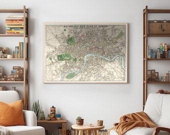 Viktorianischer Stadtplan London Print: 1853 Withbread Plan, Europäische Geschichte