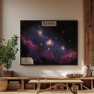 Realmspace-kaart in kleur |  DIGITALE DOWLOAD |  Dungeons and Dragons, Forgotten Realms, Spelljammer: ideaal voor D&D-fans