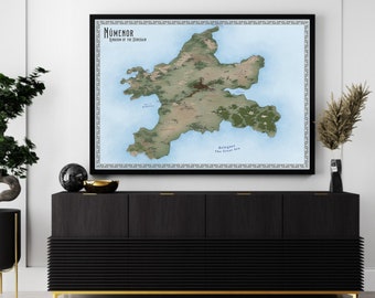 NÚMENOR map from Tolkien's works. DIGITAL DOWNLOAD. Middle Earth.  The Rings of Power