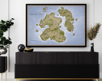 SUMMERSET ISLES original map from the Elder Scrolls games. ESO art.