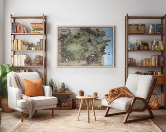 The Land Map Print: Chronicles of Thomas Covenant, Fantasy Art