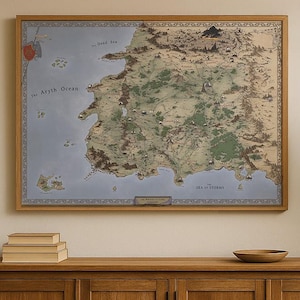Mapa de fantasia digital da Roda do Tempo – Arte de parede para impressão inspirada na série de Robert Jordan – Download de alta fantasia para fãs e leitores