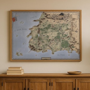 Wheel of Time Fantasy Map Poster – Robert Jordan Wall Art for Book Lovers & TV Show Fans – High Fantasy Decor