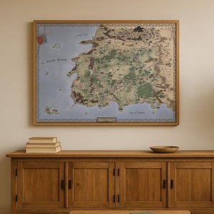 Wheel of Time Fantasy Map Poster [US-Standardgröße] – Robert Jordan Wandkunst für Buchliebhaber & TV-Serien-Fans – High Fantasy-Dekor