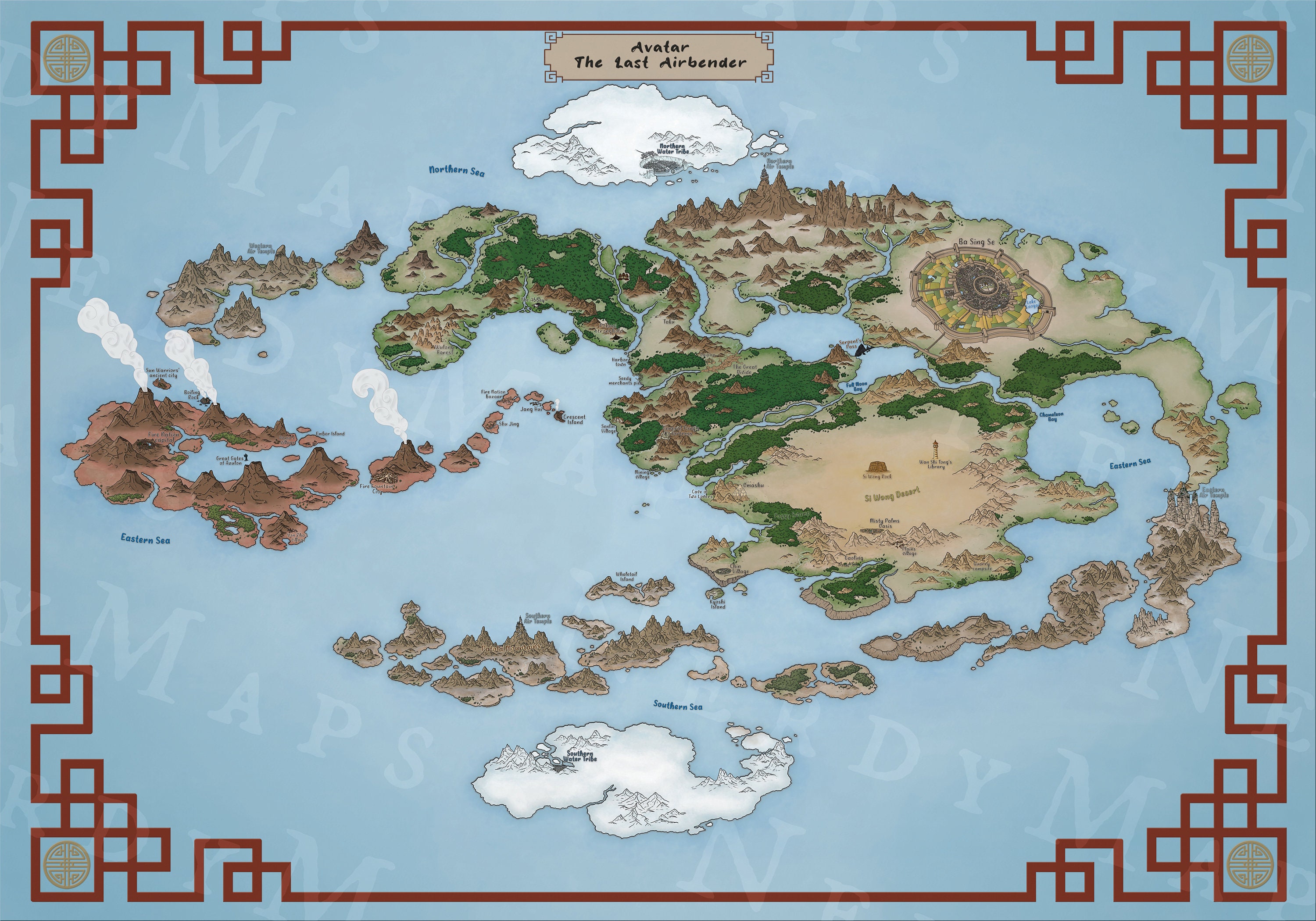 the last air bender map the last air bender map