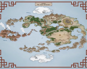 Avatar 4 Nations Map Avatar Map | Etsy