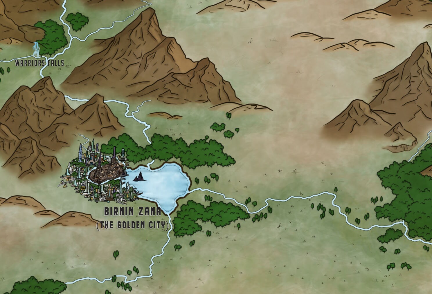 WAKANDA full color detailed map. Black Panther MARVEL Etsy