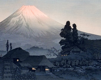 Mount Fuji From Mizukubo - Hiroaki Takahashi Print- Japanese Art - Wall Art Print - Vintage Art