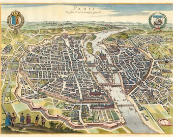 Alte Landkarte von Paris um 1620