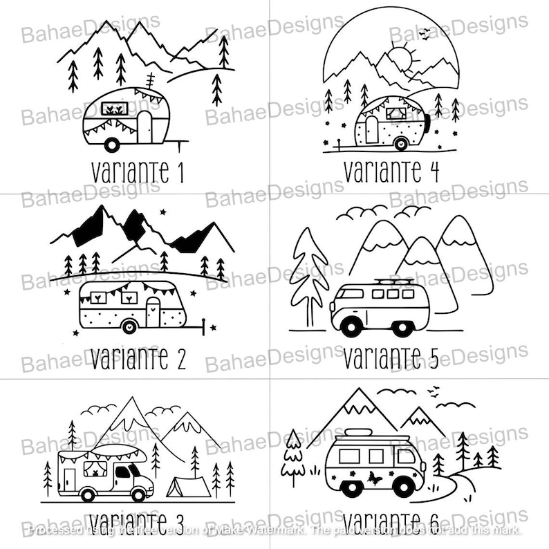 Personalisiertes - Frühstücksbrettchen aus Buchenholz / Camping-Motiv & Name lasergraviert / Geschenk für Wohnmobil- und Outdoor-Fans imagen 3
