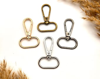Karabiner 25mm x 47mm | 4 Farben | Taschenzubehör & Schlüsselanhänger | Drehbar und stabil | DIY Hardware für Taschen, Makramee, Anhänger
