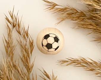 Perles en bois avec | de gravure | FOOTBALL Perles de bois gravées | Perles de Macramé