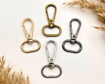 Karabiner 20mm x 47mm | 4 Farben | Taschenzubehör & Schlüsselanhänger | Drehbar und stabil | DIY Hardware für Taschen, Makramee, Anhänger