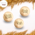 Personalisierte Holzperle mit Name | Buchenholz Made in Germany | 12–20 mm | Graviert ein-/beidseitig | Bestseller