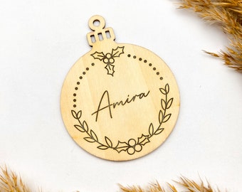 Personalisiertes Holzornament | Variante 3 | Weihnachten | Anhänger | Baumschmuck