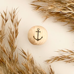 Holzperlen mit Gravur | ANKER | Engraved Wood pearls | Makramee Perlen