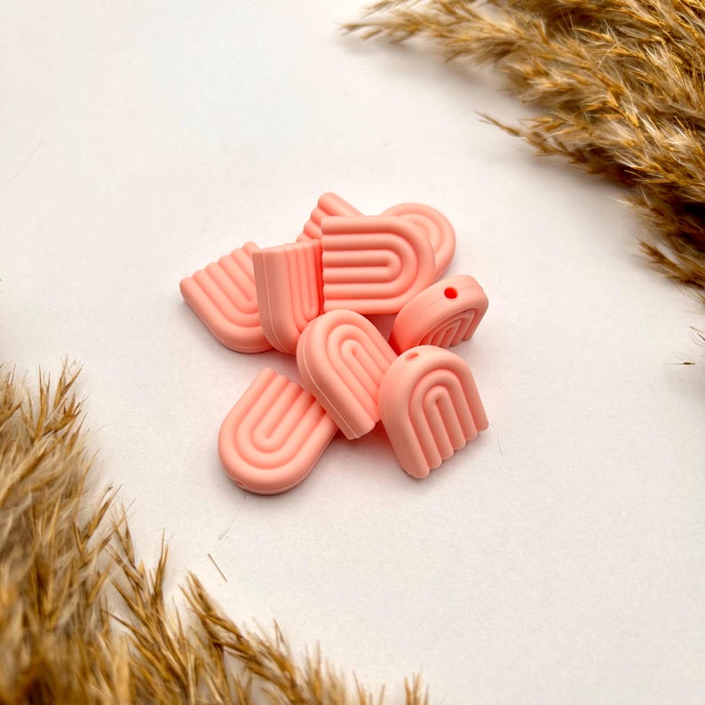 Silikonperlen Regenbogen | BPA-frei | 9 Farben | DIY Perlen för Schnullerketten, Babyspielzeug, Makramee och Beißringe Candy