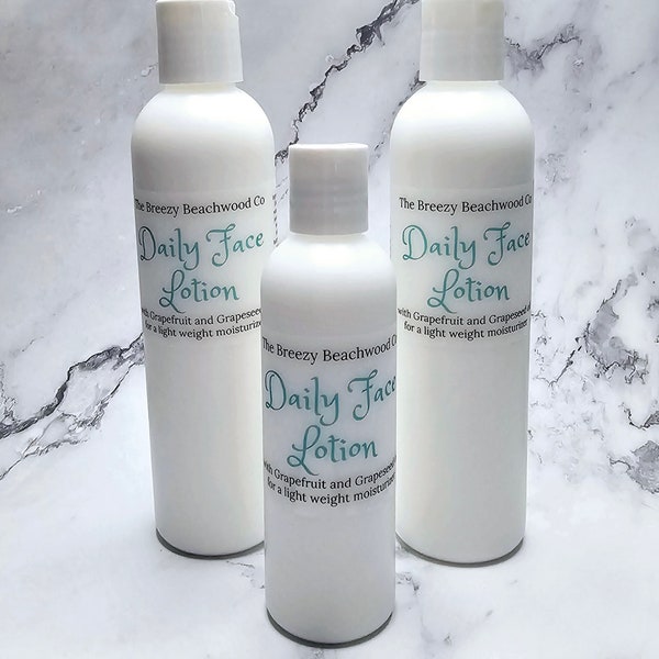 Daily Face Lotion, Light Weight Moisturizer, Everyday Face Lotion, Scent free face lotion