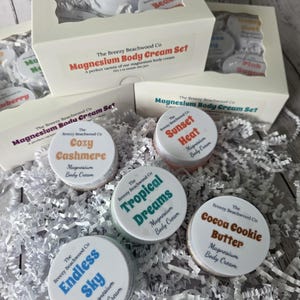 Magnesium Body Cream Sample Set: Assorted Scents, Small Gift