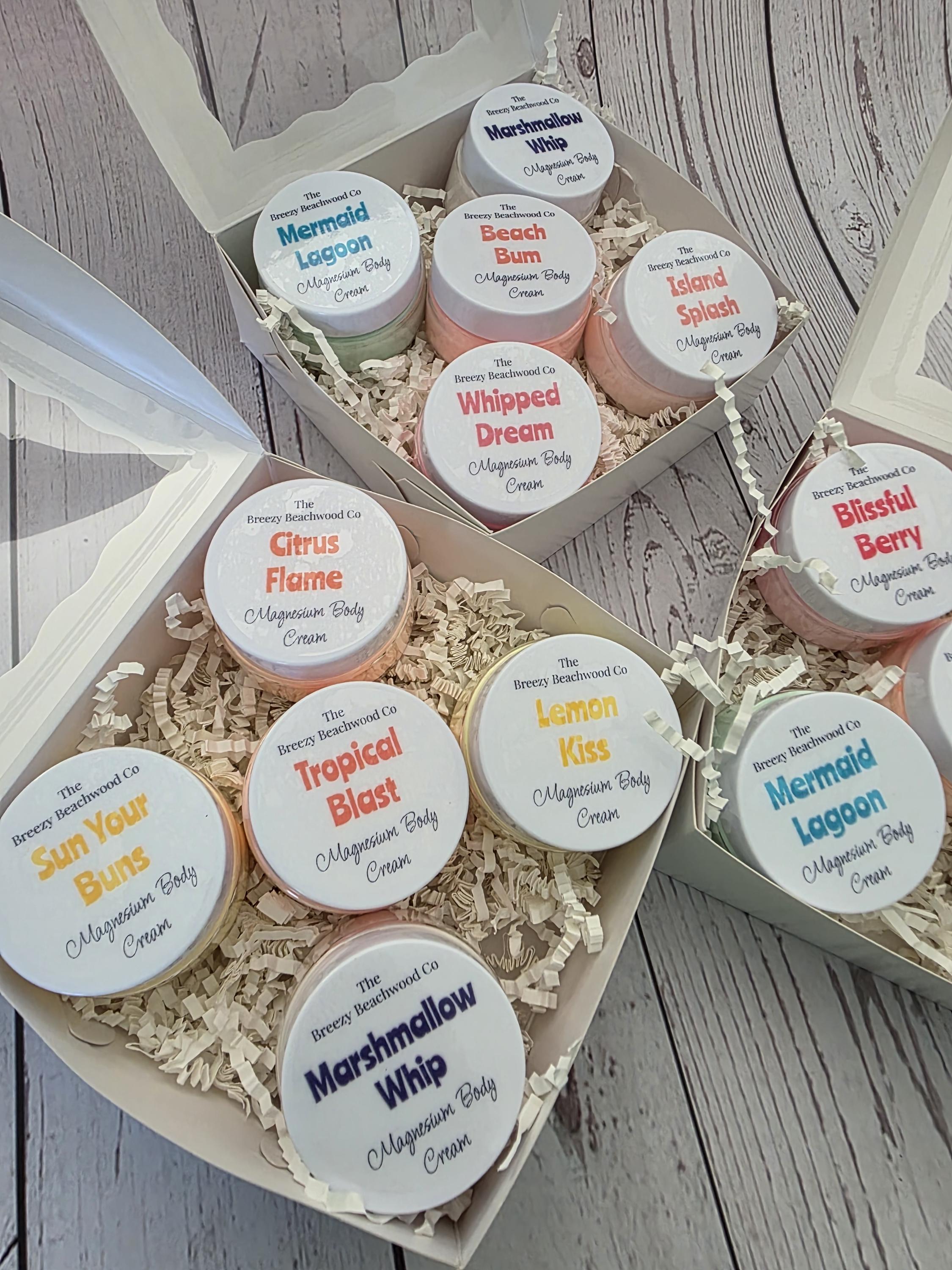 Magnesium Body Cream Sample Set: Assorted Scents, Small Gift