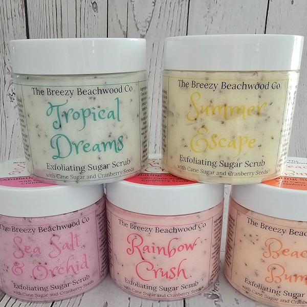 Exfoliating Sugar Scrubs, Natural Sugar Scrub, Moisturizing, Gentle Scrub