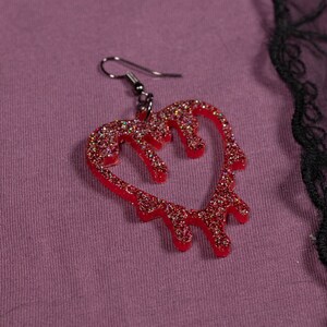 Drippy Trippy Heart Earrings