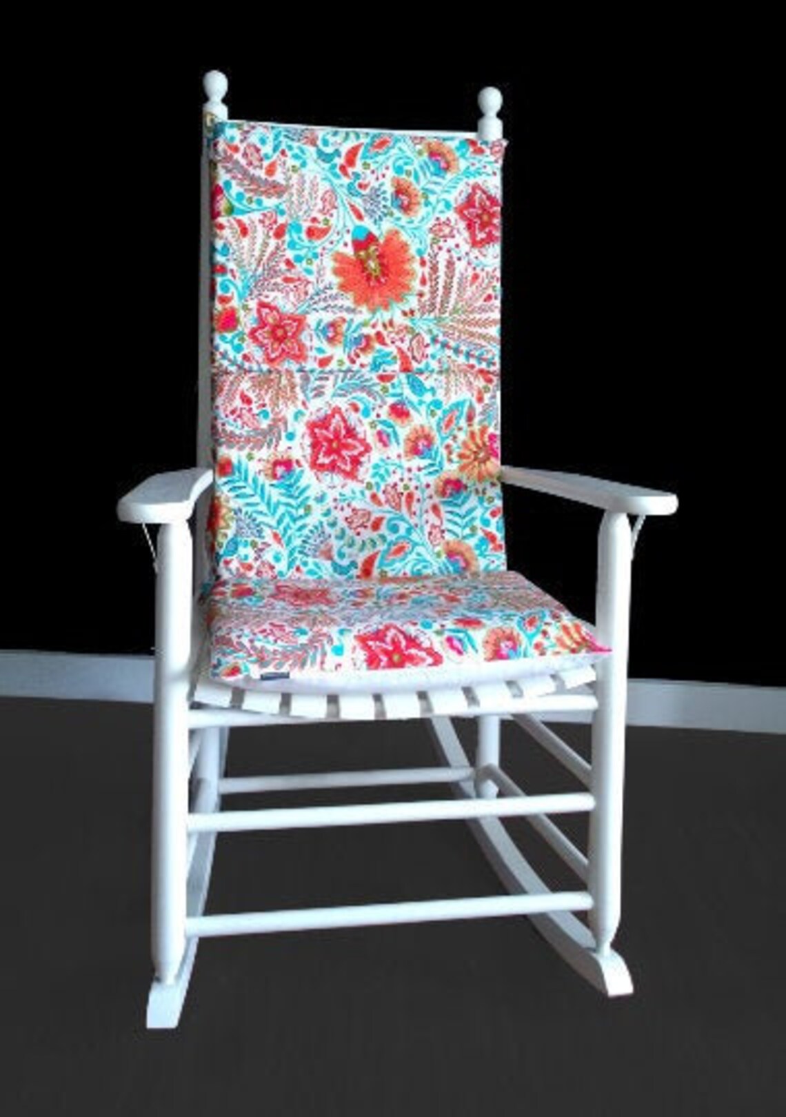 Floral Print Rocking Chair Cushion Custom Flowers Rocking Etsy