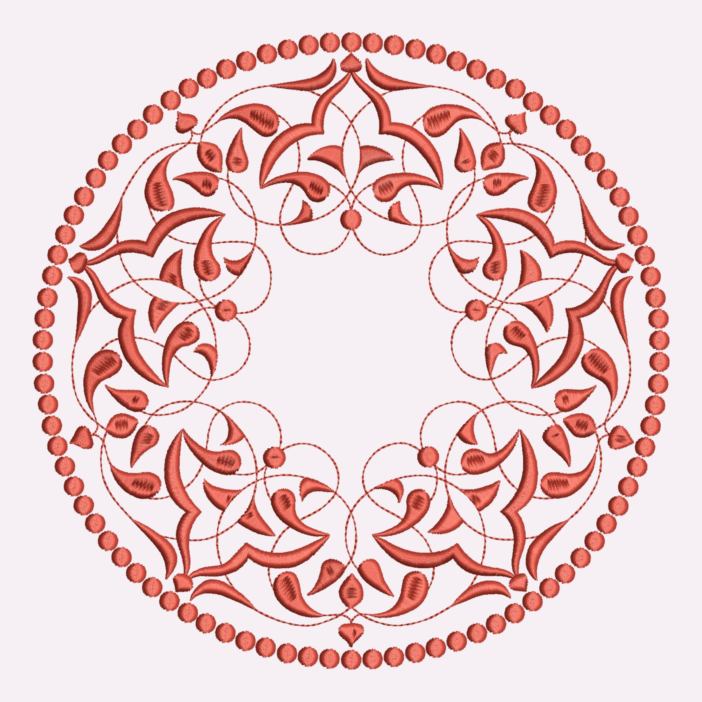 Floral Circle Embroidery Design Ornament Embroidery Design Etsy