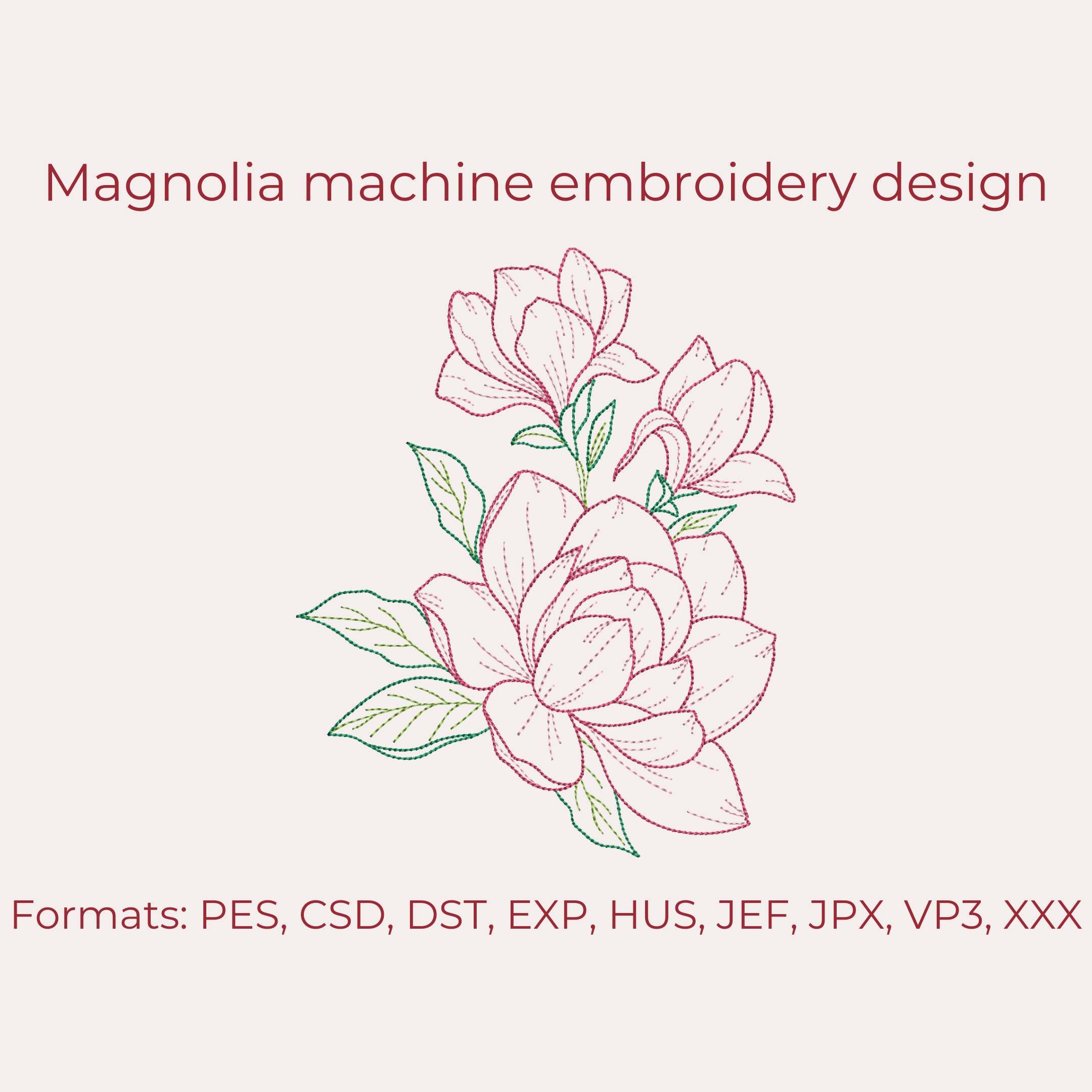 2 Magnolia Flower Patches, Sew on Patch Pink Rose Flowers, Fabric  Appliques, Embroidery Craft Supplies 