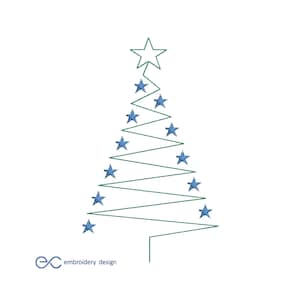 Christmas Tree Embroidery Design, 4 Sizes, Instant Download, Machine Embroidery Design