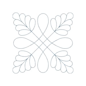 Floral Square Machine Embroidery Design: 12 Sizes (Instant Download)