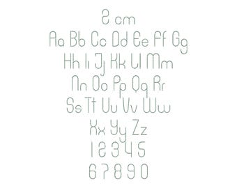 Moderne Stickschrift: Grossbuchstaben, Kleinbuchstaben, Zahlen (Instant Download)