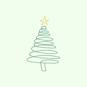 Spiral Christmas Tree Embroidery Design, 3 sizes, Instant download