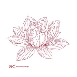Magnolia Embroidery Design, Flower Machine Embroidery File, 5 sizes, Instant Download.