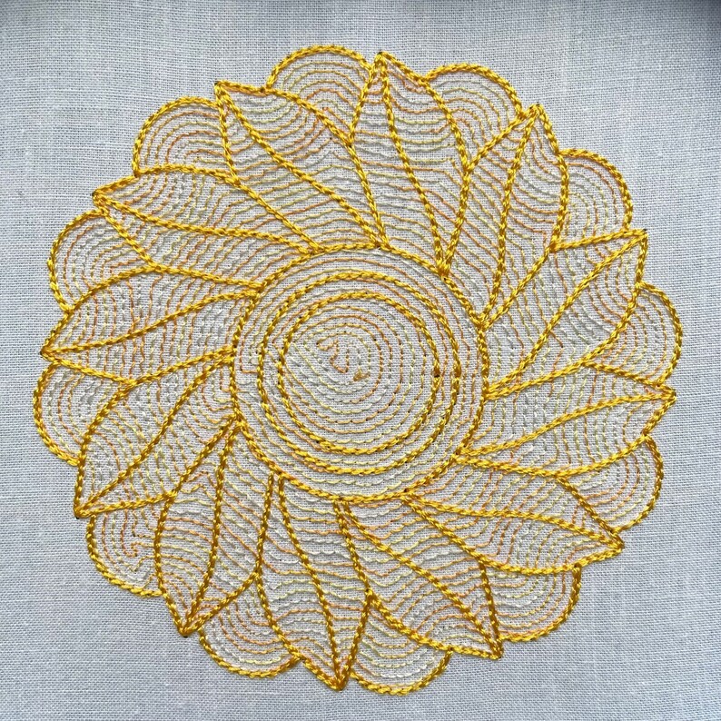 Swirling Threads Floral Machine Embroidery Design: 5 Sizes (instant Download) - Etsy