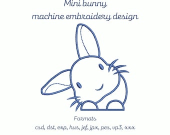 Mini konijntje machineborduurontwerp, konijn borduurontwerpen, 3 maten, instant download.