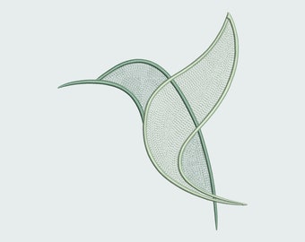 Hummingbird Maze Fill Embroidery Design: 7 Sizes (Instant Download)