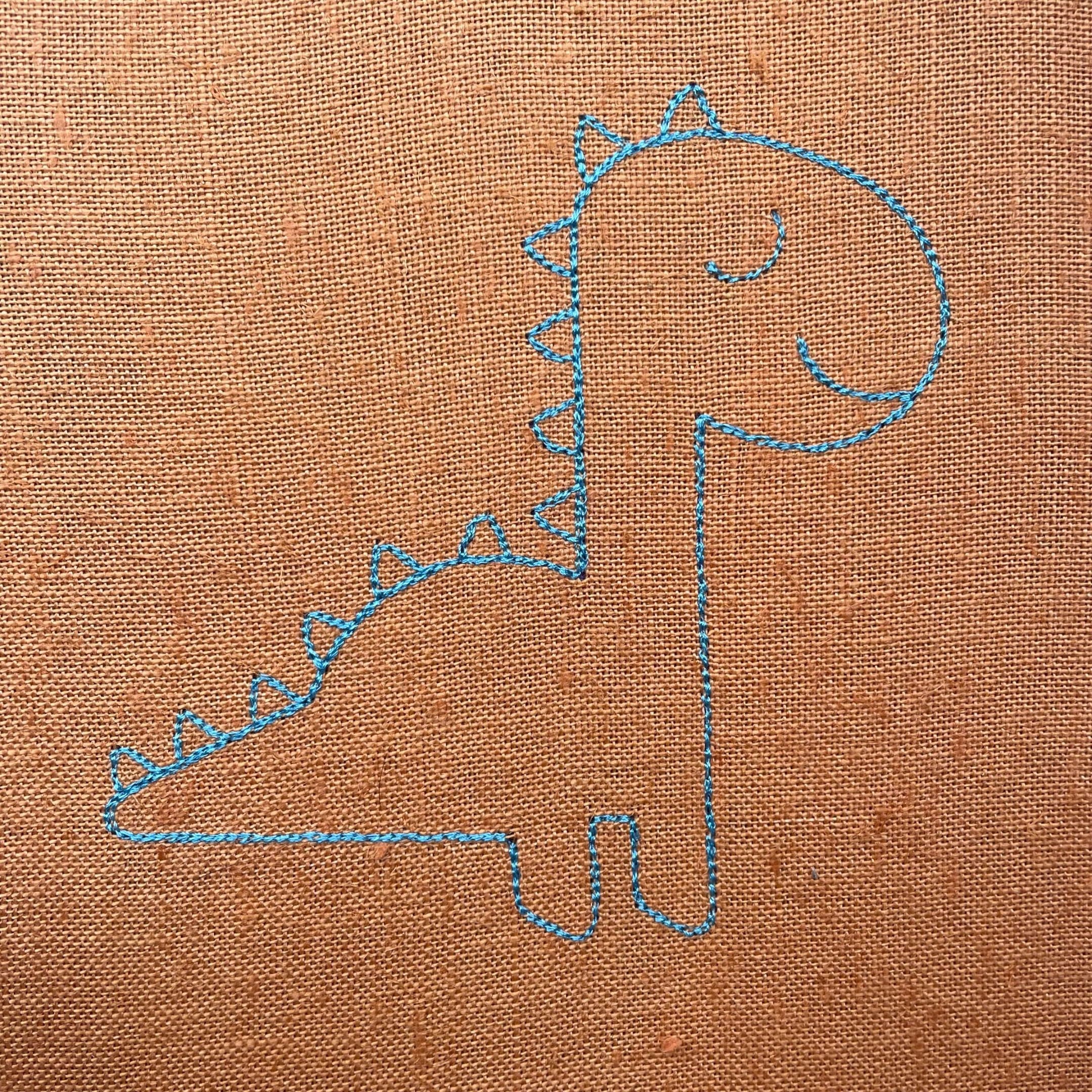Dinosaur Embroidery Design, 5 Sizes, One Line Embroidery Design ...