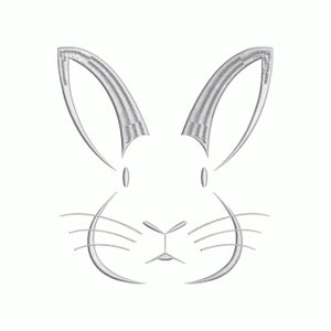 Rabbit embroidery design, Bunny machine embroidery designs, 5 sizes, Instant download.