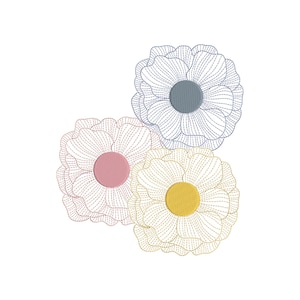 Floral Embroidery Design, Elegant Flower Pattern for Machine Embroidery, 6 Sizes, Flowers machine embroidery design, Instant Download.